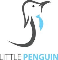 pinguïn met stropdas vector logo ontwerp.
