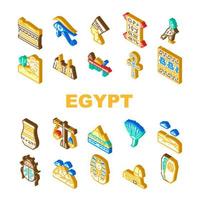 Egypte beschaving landschap pictogrammen instellen vector