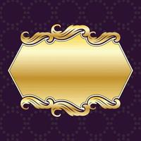 luxe koninklijke decoratieve banner label board frame gouden bloemen sier vector