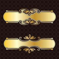 luxe koninklijke banner label antieke sier gouden decoratieve plaat frame grens vector