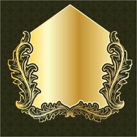 luxe koninklijke decoratieve banner label board frame gouden bloemen sier vector