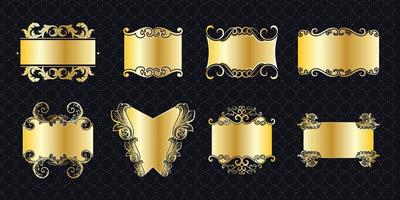 frame set grens sierlijke vintage gouden klassiek sier antiek elementen grafisch banner decoratie elegante collectie bundel vector