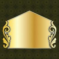 luxe koninklijke decoratieve banner label board frame gouden bloemen sier vector