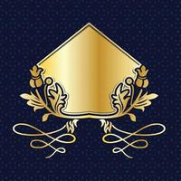 label banner frame achtergrond decoratie goud luxe koninklijk metaal schat vector