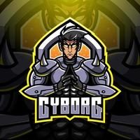 cyborg esport mascotte logo ontwerp vector