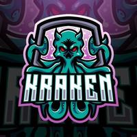 kraken octopus esport mascotte logo ontwerp vector