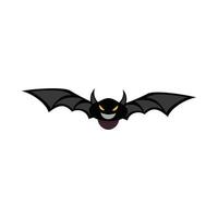 halloween duivel zwarte vleermuis ontwerp vectorillustratie. zwart vleermuisontwerp met gele en houten kleurtint. Halloween-feestelementen ontwerpen met een zwarte enge kwade vleermuis. vector