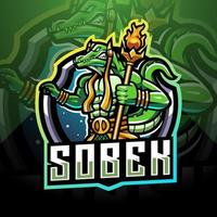 sobek esport mascotte logo ontwerp vector