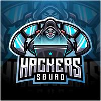 hackers esport mascotte logo ontwerp vector