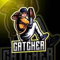 catcher esport mascotte logo ontwerp vector