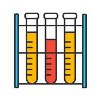 lab analyse kleur icoon. bloed Test. laboratorium diagnostiek. reageerbuisjes rek. geïsoleerde vectorillustratie vector