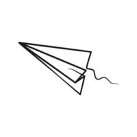 doorlopende tekening met één lijntekening van een papieren vliegtuig vector