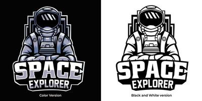 astronaut mascotte esport gaming logo ontwerp vector