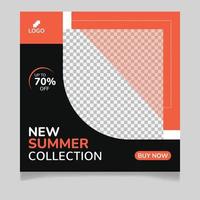 nieuwe zomercollectie social media postsjabloon vector