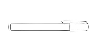 viltstift lijn icoon. vector gekleurd briefpapier, schrijfgerei, kantoor- of schoolbenodigdheden geïsoleerd op een witte achtergrond. cartoon stijl