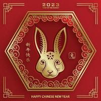 gelukkig chinees nieuwjaar 2023 konijn sterrenbeeld voor het jaar van het konijn vector