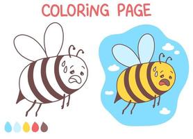 bijen kleurplaat grappige en schattige doodle vector illustratie illustratie