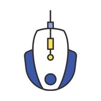 gaming muis kleur icoon. e-sportuitrusting. speler digitaal apparaat. computermanipulator met hoge snelheid. geïsoleerde vectorillustratie vector