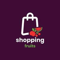 winkelen fruit logo vector
