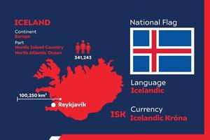 infographic kaart van ijsland vector