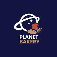 planeet bakkerij logo vector