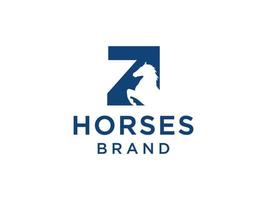 het logo-ontwerp met de beginletter z is gecombineerd met een modern en professioneel paardenhoofdsymbool vector