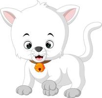 witte kat cartoon vector