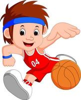 jongen basketballer vector