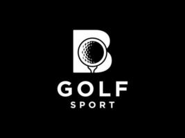 golfsport-logo. letter b voor golf logo vector ontwerpsjabloon.