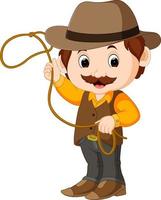 grappige cartoon cowboy vector