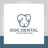 logo ontwerp hond tandheelkundige vector