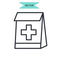 apotheek tas iconen symbool vector-elementen voor infographic web vector