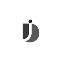 letter dj krommen geometrische stip beweging concept logo vector