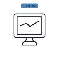 monitoring pictogrammen symbool vectorelementen voor infographic web vector