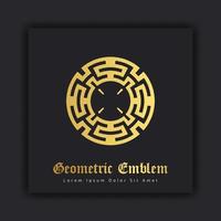 luxe gouden ornament embleem ontwerp stijlvolle lijn kunst decoratief logo. hotellabelsjabloon vector