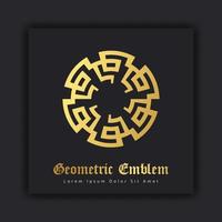 luxe gouden ornament embleem ontwerp stijlvolle lijn kunst decoratief logo. hotellabelsjabloon vector