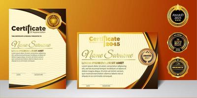 modern ontwerpcertificaat lay-outconcept. eenvoudig elegant en luxueus elegant modern ontwerp diploma achtergrond vector award certificaatsjabloon