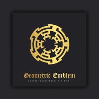 luxe gouden ornament embleem ontwerp stijlvolle lijn kunst decoratief logo. hotellabelsjabloon vector