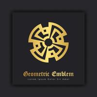 luxe gouden ornament embleem ontwerp stijlvolle lijn kunst decoratief logo. hotellabelsjabloon vector