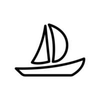 zeilboot pictogram vector. vervoer, vervoer over water. lijn pictogramstijl. eenvoudig ontwerp illustratie bewerkbaar vector