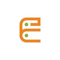 brieven ec eenvoudige geometrische lijn stippen logo vector