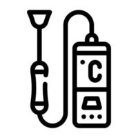 contact thermometer lijn pictogram vector illustratie zwart