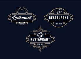 vintage stijl restaurant logo ontwerpsjabloon. vector