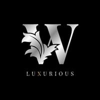 luxe letter w vintage bloemen decoratie overwinning merk boetiek logo spa schoonheidsverzorging salon make-up artiest identiteit ontwerp element cottage initiële bruids trouwjurk ontwerper vector