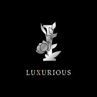 letter i bloemblaadjes decoratie voor bruiloft, schoonheidsverzorging logo, personal branding identiteit, visagist of een ander koninklijk merk en bedrijf. luxe goud en zilver kleurstaal in dummy tekst vector