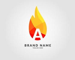 letter een modern vlam trendy helder logo-ontwerp voor een creatief en energiek bedrijf vector