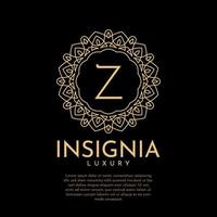 letter z luxe insigne cirkel decoratief kant vector logo ontwerp