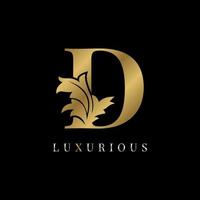 luxe letter d vintage bloemen decoratie overwinning merk boetiek logo spa schoonheidssalon make-up artiest identiteit ontwerp element cottage initiaal bruids trouwjurk ontwerper vector