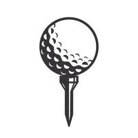 zwarte golfbal silhouet. golfbal lijntekeningen logo's of pictogrammen. vectorillustratie. vector