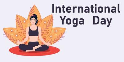 internationale dag van yoga concept vector
